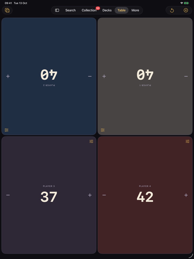 iPad: Table life counter
